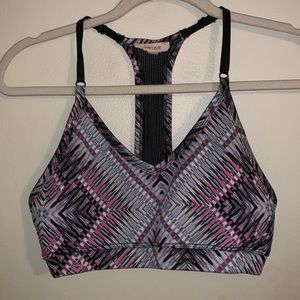 Racer Back Patterned Sports Bra